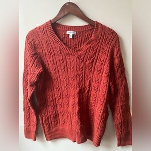3/$25 Pumpkin orange V-neck sweater size medium